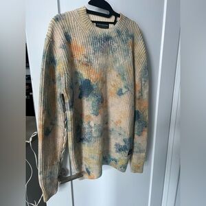 Scotch & Soda Beige and Blue Tie-Dye knit Sweater